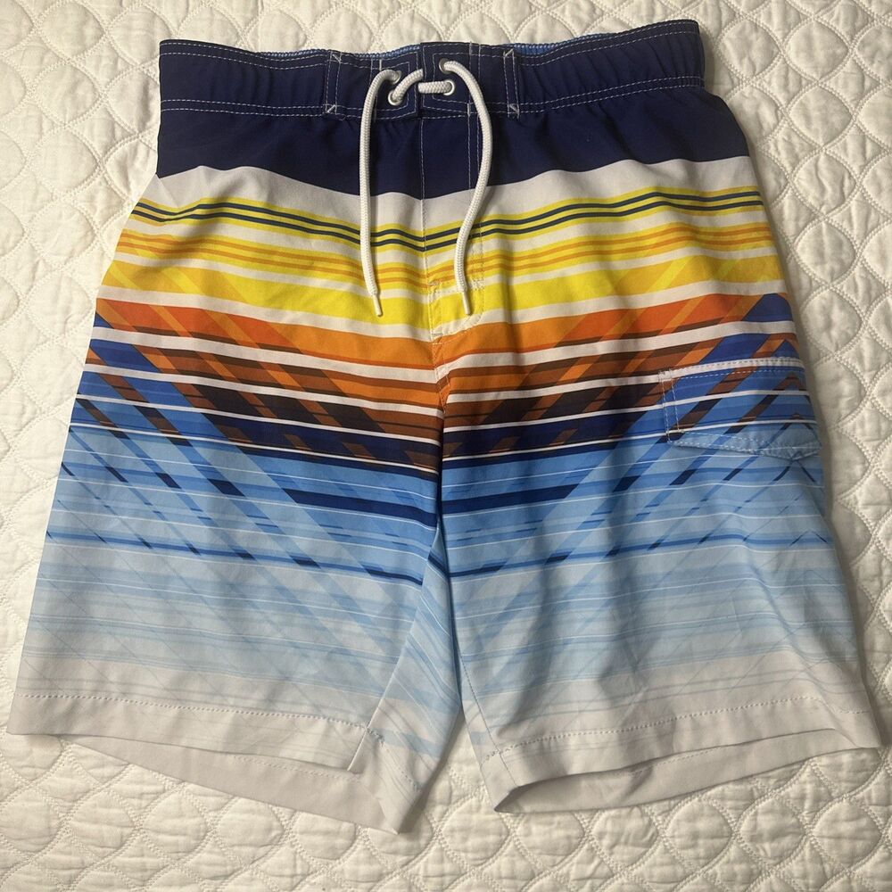 Sonoma Mens XL Multicolored Striped Swim Trunks Board Shorts blemish